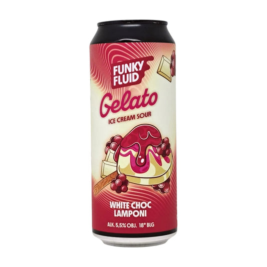 Funky Fluid Gelato: White Choc Lamponi Smoothie Sour